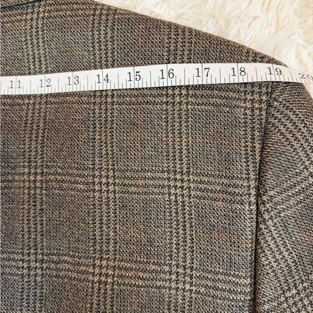 Hart Schaffner Marx Size 38R Gray & Green Pure Virgin Wool Front 2 Button Blazer - Picture 9 of 10